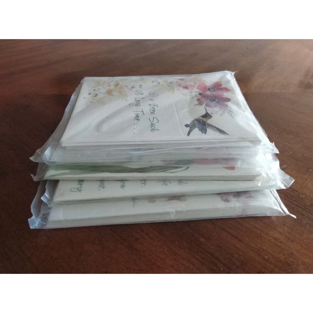 Vintage 1980s Lot Hummingbird Flowers 5x12 60 Cards 6.8x4.8